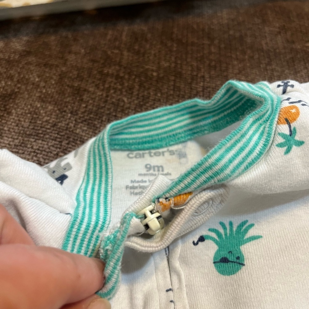 9 Month Baby Bundle: Plaid Shorts, Skeleton Onesie and Sea Life One Piece Set - Picture 6 of 9